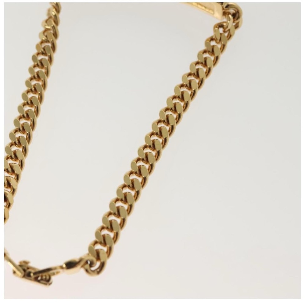 Dior Gold Curb Chain Bracelet W Logo Plaque White Accent - Picture 5 of 15